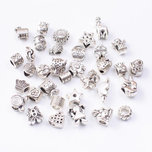 Zink Legierung Perlen Schmuck, Zinklegierung, antik silberfarben plattiert, unterschiedliche Menge zur Auswahl & gemischtes Muster & DIY, beads length 10-30mm, verkauft von Tasche
