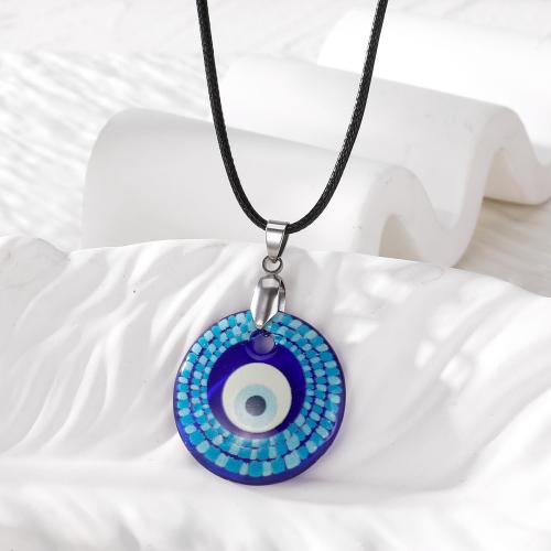 Glass Beads Necklaces, with Tibetan Style, fashion jewelry, more colors for choice, 30x43mm, Sold By PC