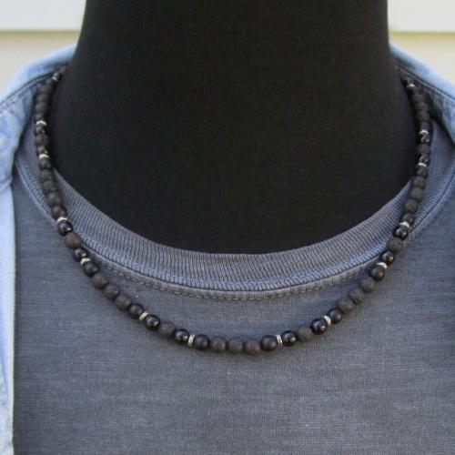 Natural Gemstone Necklace, Black Diamond, with Tibetan Style, gold color plated, fashion jewelry, more colors for choice, Sold By Strand