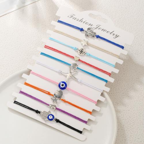 Tibetan Style Bracelet, fashion jewelry & with rhinestone, more colors for choice, 10PCs/Set, Sold By Set