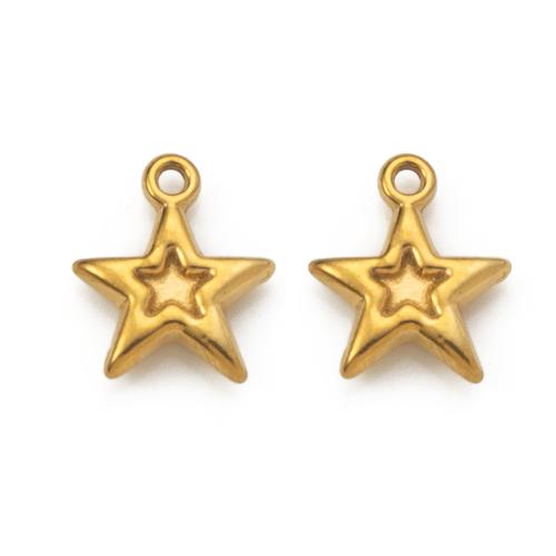 Stainless Steel Pendants, 304 Stainless Steel, Star, DIY, more colors for choice, 10.43x2.73x11.19mm, Sold By PC