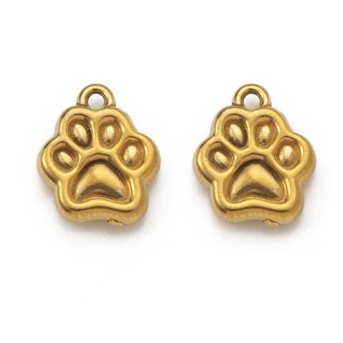 Stainless Steel Pendants, 304 Stainless Steel, Footprint, DIY, more colors for choice, 10.20x2.94x11.85mm, Sold By PC