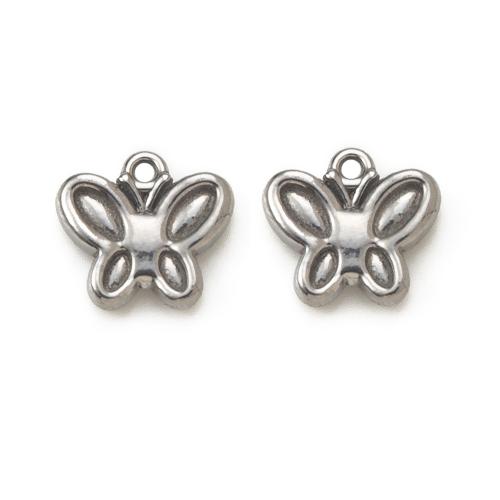 Stainless Steel Pendants, 304 Stainless Steel, Butterfly, DIY, more colors for choice, 11.93x2.69x10.98mm, Sold By PC