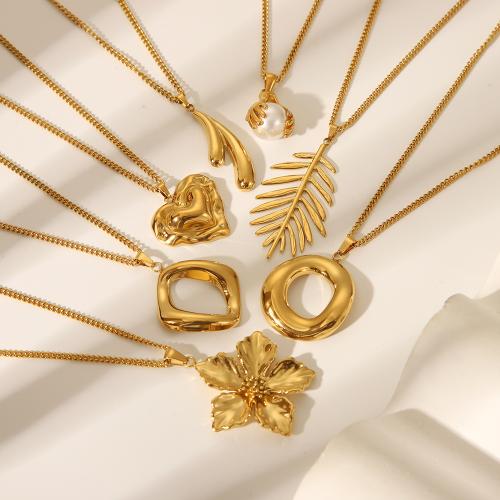 Collar de cadena de suéter de acero inoxidable, acero inoxidable 304, chapado, Joyería & diferentes estilos para la opción & para mujer, dorado, Vendido por UD