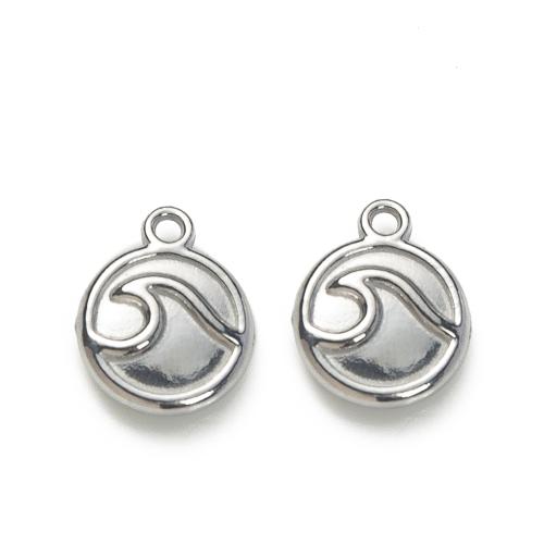 Edelstahl Schmuck Anhänger, 304 Edelstahl, rund, DIY, keine, 10.21x3.26x12.51mm, verkauft von PC