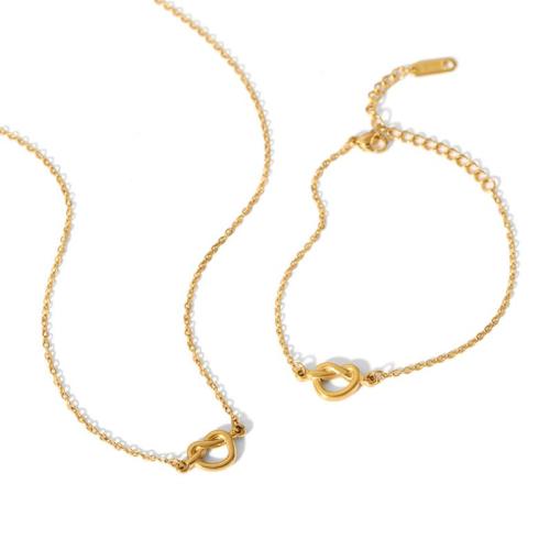 Fashion Stainless Steel Jewelry Sets, 304 Stainless Steel, Vacuum Ion Plating, different styles for choice & for woman & hollow, golden, Sold By PC