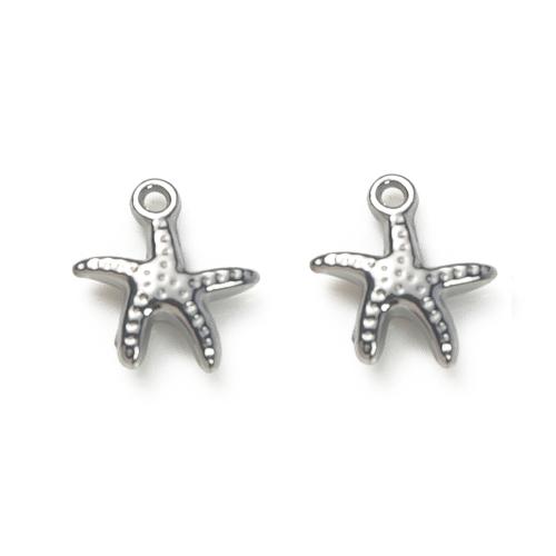 Edelstahl Tieranhänger, 304 Edelstahl, Seestern, DIY, keine, 11.36x3.50x12.08mm, verkauft von PC