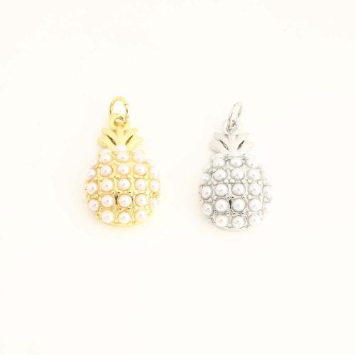 Brass Jewelry Pendants, with Plastic Pearl, DIY, more colors for choice, Sold By PC