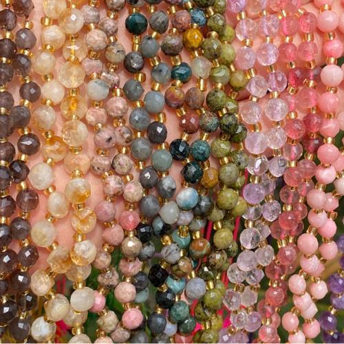 Edelstein Perle, rund, DIY & verschiedenen Materialien für die Wahl & facettierte, 6mm, verkauft von Strang