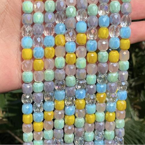 Crystal Beads, Geometrical Pattern, DIY & faceted, multi-colored, 8x8mm, Sold Per Approx 35 cm Strand