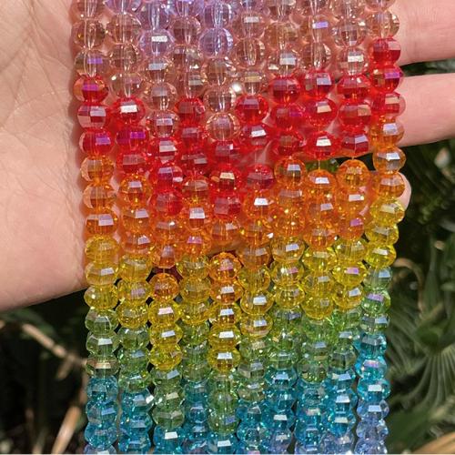 Cristal Abalorio, Linterna China, gradiente de color & Bricolaje, multicolor, 8x6mm, Vendido para aproximado 35 cm Sarta
