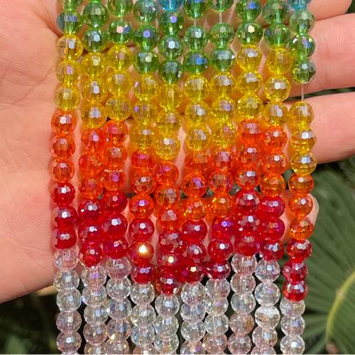Cristal Abalorio, Esférico, Bricolaje & facetas, multicolor, 6mm, Vendido para aproximado 35 cm Sarta