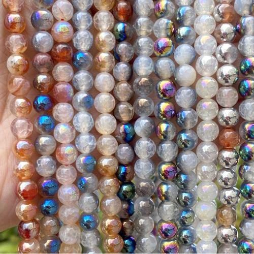 Crackle Quartz Beads, Round, plated, DIY & different size for choice, more colors for choice, Sold By Strand