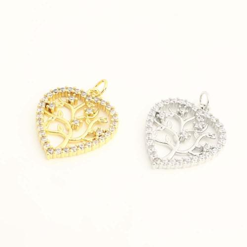 Cubic Zirconia Micro Pave Brass Pendant, DIY & micro pave cubic zirconia, more colors for choice, Sold By PC