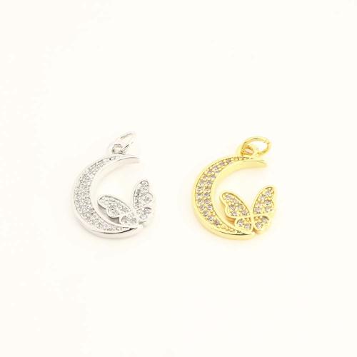 Cubic Zirconia Micro Pave Brass Pendant, DIY & micro pave cubic zirconia, more colors for choice, Sold By PC