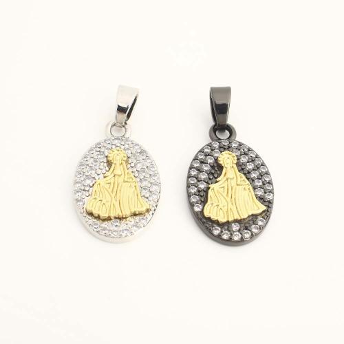 Cubic Zirconia Micro Pave Brass Pendant, DIY & micro pave cubic zirconia, more colors for choice, Sold By PC