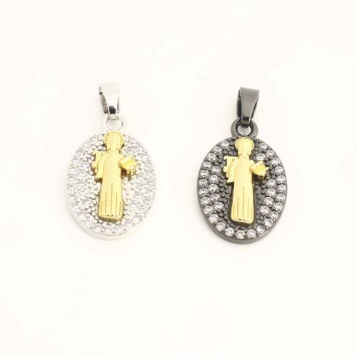 Cubic Zirconia Micro Pave Brass Pendant, DIY & micro pave cubic zirconia, more colors for choice, Sold By PC