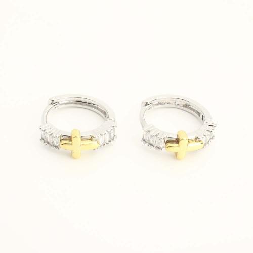 Brass Leverback Earring, fashion jewelry & micro pave cubic zirconia & for woman, original color, Sold By Pair