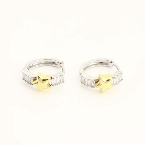 Brass Leverback Earring, fashion jewelry & micro pave cubic zirconia & for woman, original color, Sold By Pair