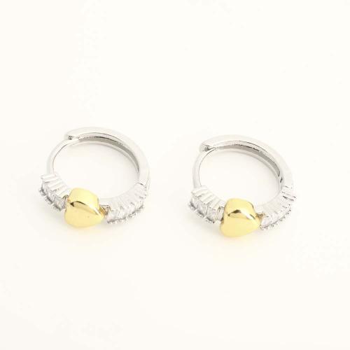 Brass Leverback Earring, fashion jewelry & micro pave cubic zirconia & for woman, original color, Sold By Pair