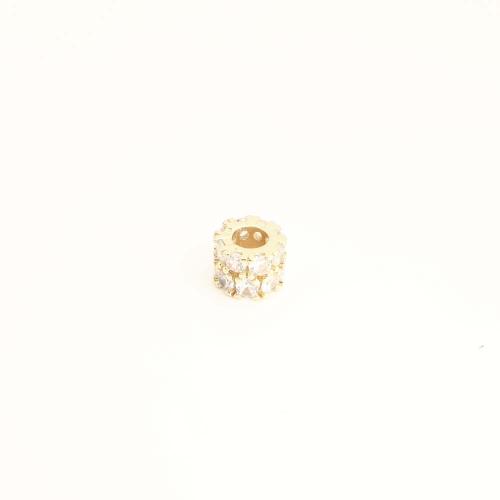 Cubic Zirconia Micro Pave Brass Beads, DIY & micro pave cubic zirconia, more colors for choice, Sold By PC