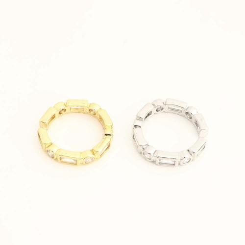 Cubic Zircon Brass Finger Ring, fashion jewelry & micro pave cubic zirconia & for woman, more colors for choice, Sold By PC