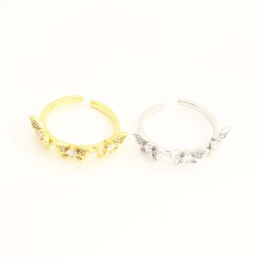Cubic Zircon Brass Finger Ring, fashion jewelry & micro pave cubic zirconia & for woman, more colors for choice, Sold By PC