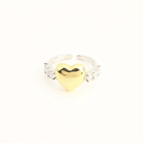 Cubic Zircon Brass Finger Ring, fashion jewelry & micro pave cubic zirconia & for woman, more colors for choice, Sold By PC