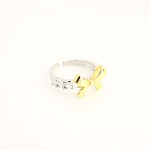 Bague Zircon cubique en laiton, bijoux de mode & pavé de micro zircon & pour femme, couleur originale, Vendu par PC
