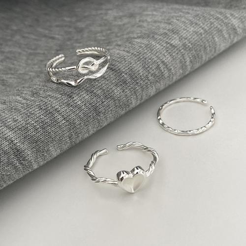 925 Sterling Silver Cuff Finger Ring, different styles for choice & for woman, US Ring Size:6-8, Sold By PC