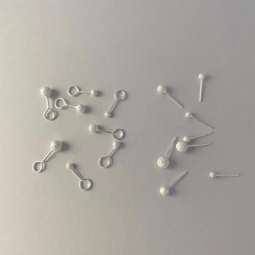 Argent sterling 925 boucle d oreille dormeuse, Rond, normes différentes pour le choix & pour femme & givré, Vendu par paire