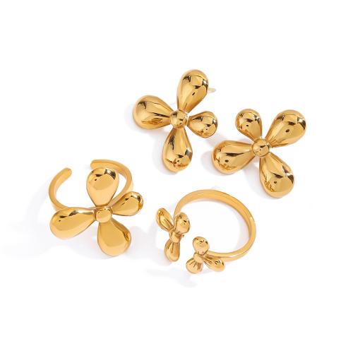 Fashion Stainless Steel Jewelry Sets, 304 Stainless Steel, plated, fashion jewelry & different styles for choice & for woman, golden, Sold By PC