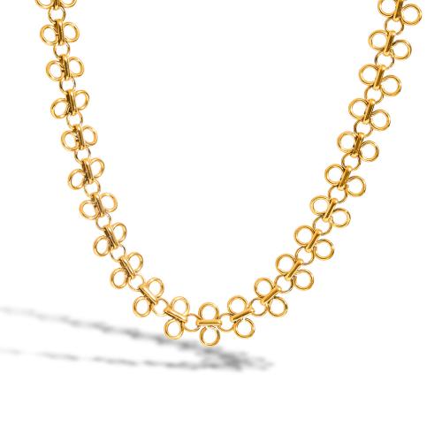 Stainless Steel Jewelry Necklace, 304 Stainless Steel, plated, fashion jewelry & different styles for choice & for woman, golden, Sold By PC