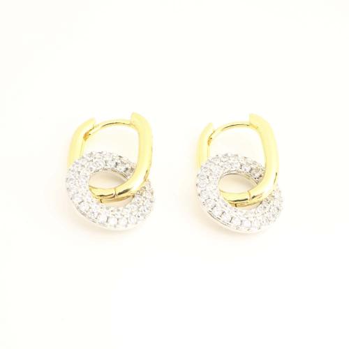 Cúbicos Circonia Pendiente Latón Micro pavimenta, metal, Joyería & micro arcilla de zirconia cúbica & para mujer, más colores para la opción, Vendido por Par