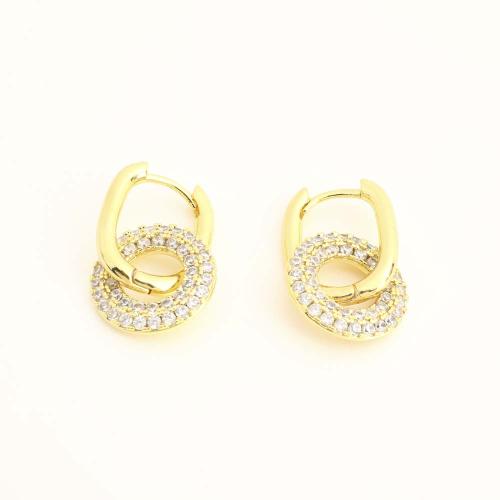 Cúbicos Circonia Pendiente Latón Micro pavimenta, metal, Joyería & micro arcilla de zirconia cúbica & para mujer, más colores para la opción, Vendido por Par