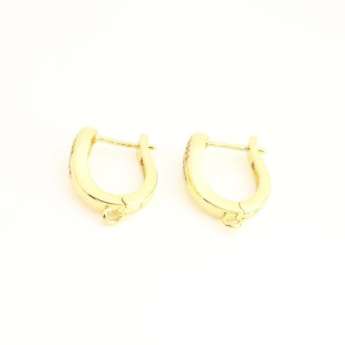 Brass Earring Drop Component, fashion jewelry & micro pave cubic zirconia & for woman, more colors for choice, Sold By Pair