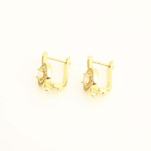 Brass Earring Drop Component, fashion jewelry & micro pave cubic zirconia & for woman, more colors for choice, Sold By Pair