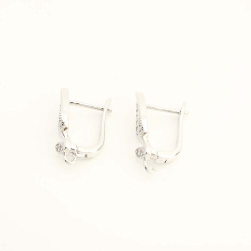Brass Earring Drop Component, fashion jewelry & micro pave cubic zirconia & for woman, more colors for choice, Sold By Pair