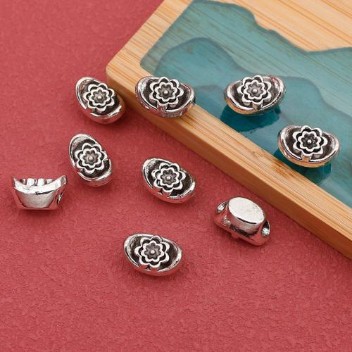 Bijoux de perles en alliage de Zinc , lingot, Placage de couleur argentée, DIY, argent, 12x7.50x7mm, 200PC/sac, Vendu par sac