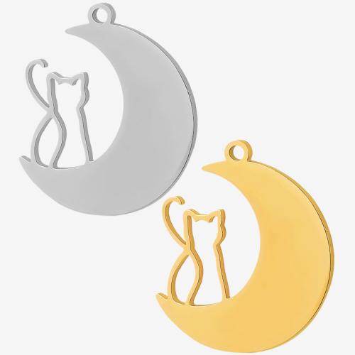 Ювелирные подвески из нержавеющей стали, Нержавеющая сталь 304, Луна, Другое покрытие, DIY, Много цветов для выбора, 10ПК/сумка, продается сумка