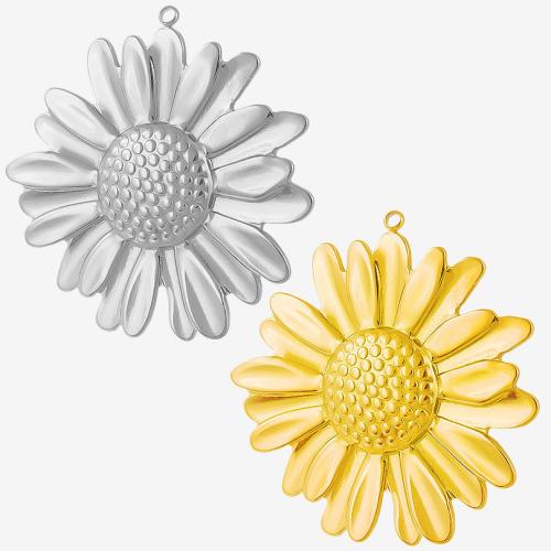 Edelstahl -Blumen-Anhänger, 304 Edelstahl, gänseblümchenMargerite, plattiert, DIY, keine, 10PCs/Tasche, verkauft von Tasche