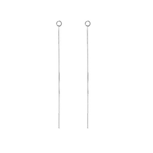 925 Sterling Silver Earring Drop Findings, DIY & different size for choice & box chain, more colors for choice, Sold By Pair