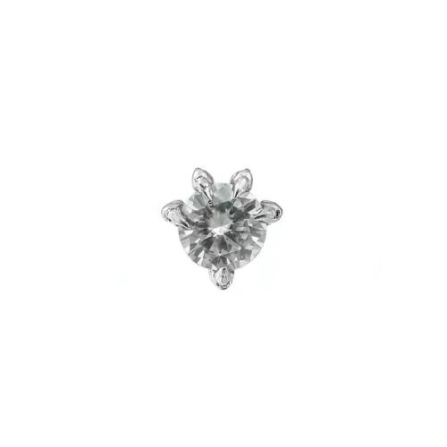 925 Sterling Silver Stud Earring, Claw, platinum plated, different materials for choice & for woman, 5mm, Sold By Pair