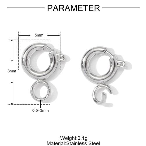 Stainless Steel Spring Ring Clasp, 304 Stainless Steel, with Titanium Steel, gold color plated, DIY, more colors for choice, 10PCs/Bag, Sold By Bag