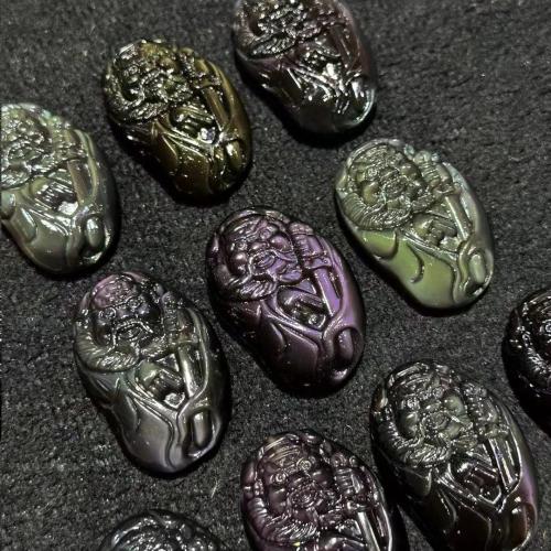 Ice Obsidian Pendant, Carved, natural & DIY, black, 40x26mm, Sold By PC