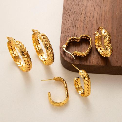 acero inoxidable 304 Pendientes de palanca posterior, chapado, Joyería & diferentes estilos para la opción & para mujer, dorado, Vendido por Par