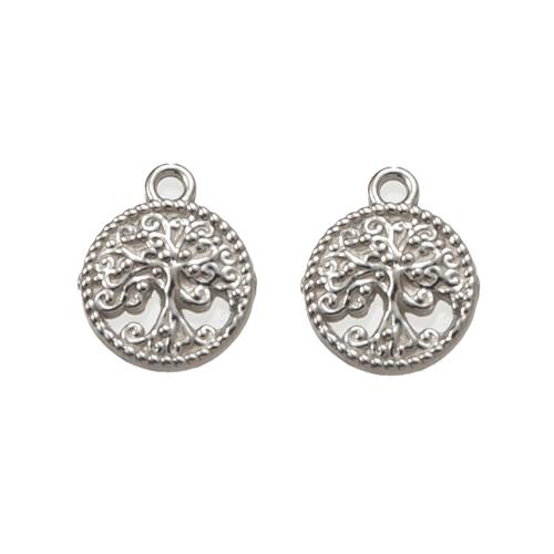 Stainless Steel Pendants, 304 Stainless Steel, Round, DIY & hollow, more colors for choice, 10.50x2.32x12.89mm, Sold By PC