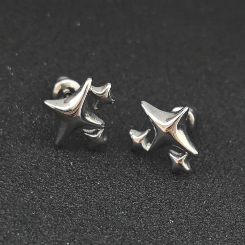 Stainless Steel Stud Earrings, 304 Stainless Steel, polished, fashion jewelry & for woman, original color, 12x13mm, Sold By PC