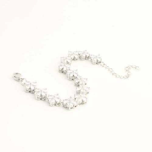 Cubic Zirconia Micro Pave Brass Bracelet, fashion jewelry & different length for choice & micro pave cubic zirconia & for woman, more colors for choice, Sold By PC