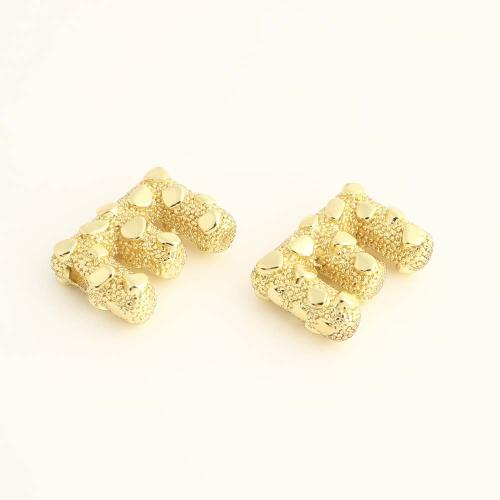 Brass Jewelry Beads, Letter E, DIY, golden, Sold By PC
